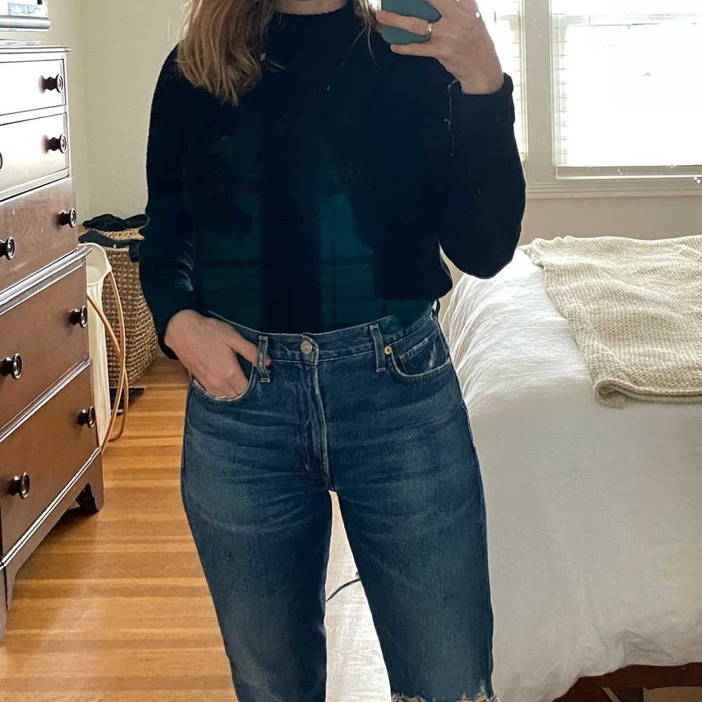 Enza Costa wool cashmere mockneck cable knit sweater